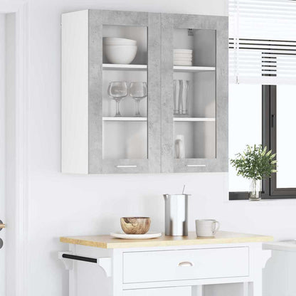 vidaXL Hängeschrank mit Tür Beton Grau 80 x 31 x 80 cm Holzwerkstoff