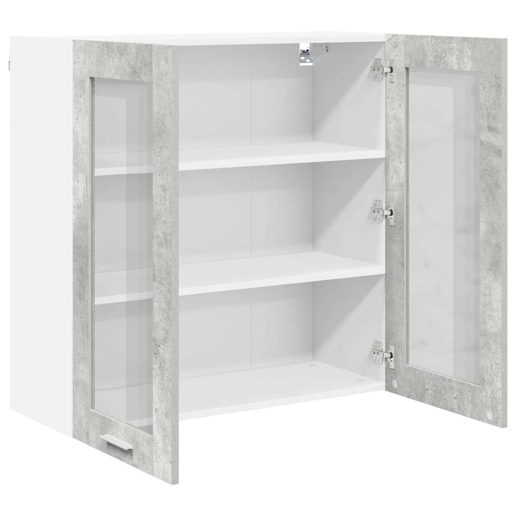vidaXL Hängeschrank mit Tür Beton Grau 80 x 31 x 80 cm Holzwerkstoff