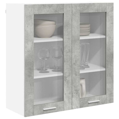 vidaXL Hängeschrank mit Tür Beton Grau 80 x 31 x 80 cm Holzwerkstoff
