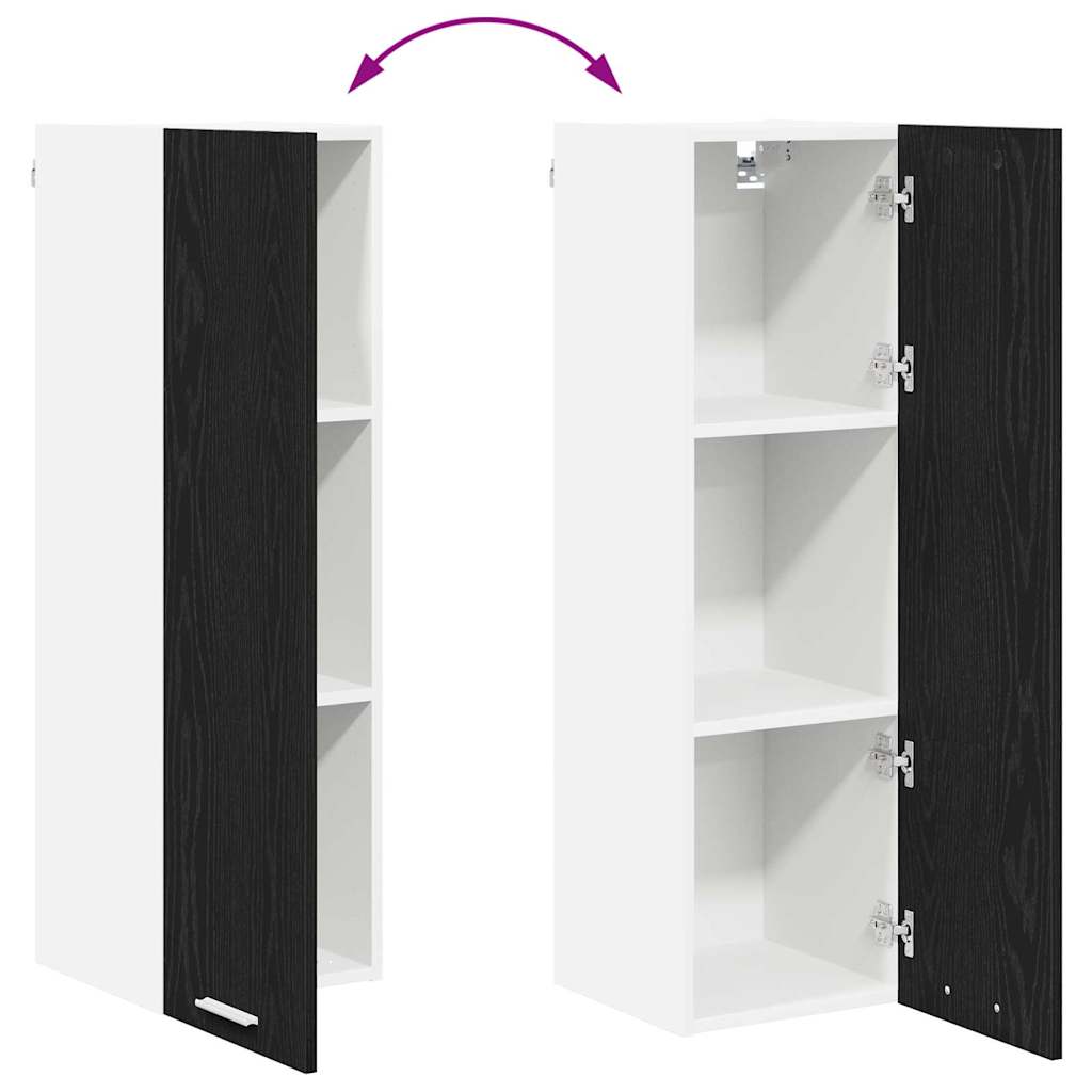 Hängeschrank mit Speicher Schwarz Eichen-Optik 30 x 31 x 100 cm