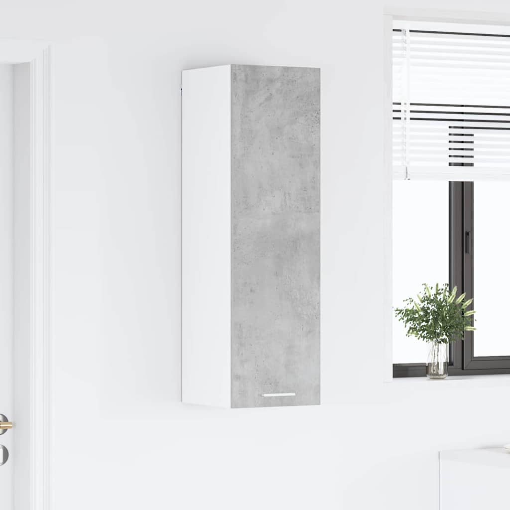 vidaXL Hängeschrank mit Tür Beton Grau 30 x 31 x 100 cm Holzwerkstoff
