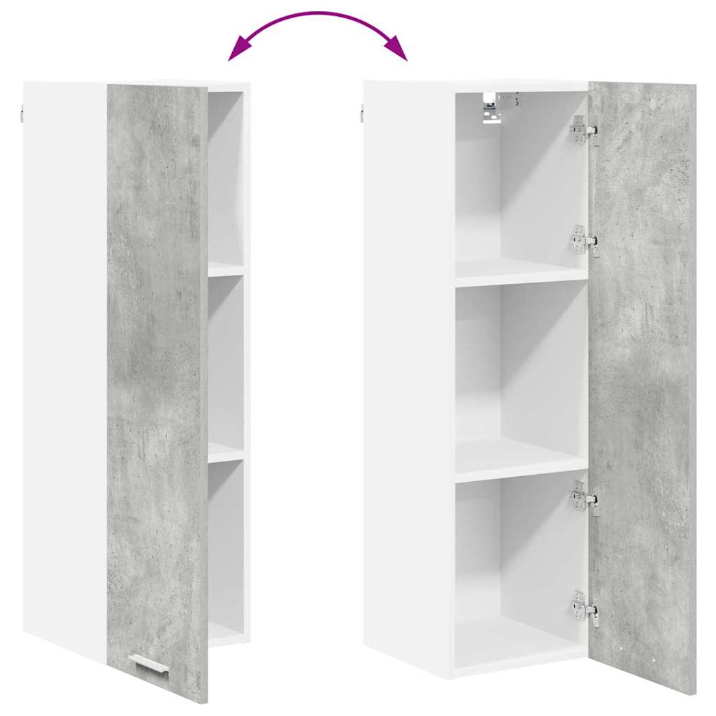 vidaXL Hängeschrank mit Tür Beton Grau 30 x 31 x 100 cm Holzwerkstoff