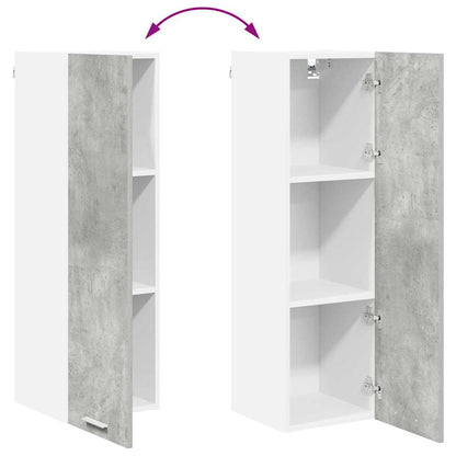 vidaXL Hängeschrank mit Tür Beton Grau 30 x 31 x 100 cm Holzwerkstoff