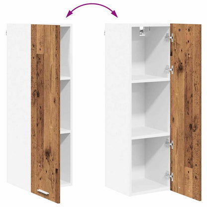 vidaXL Hängeschrank mit Tür Altholz 30 x 31 x 100 cm Holzwerkstoff