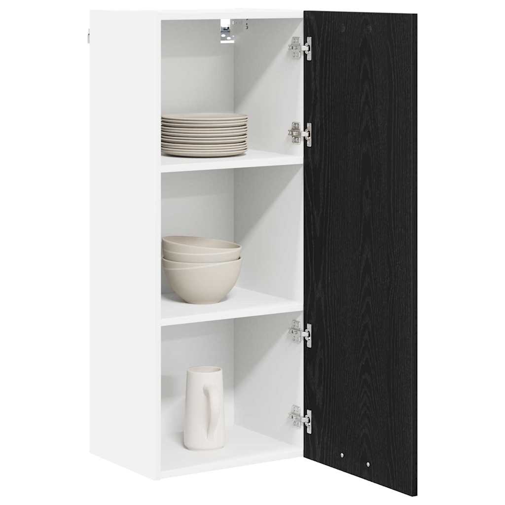 vidaXL Hängeschrank mit Speicher Schwarz Eichen-Optik 40 x 31 x 100 cm