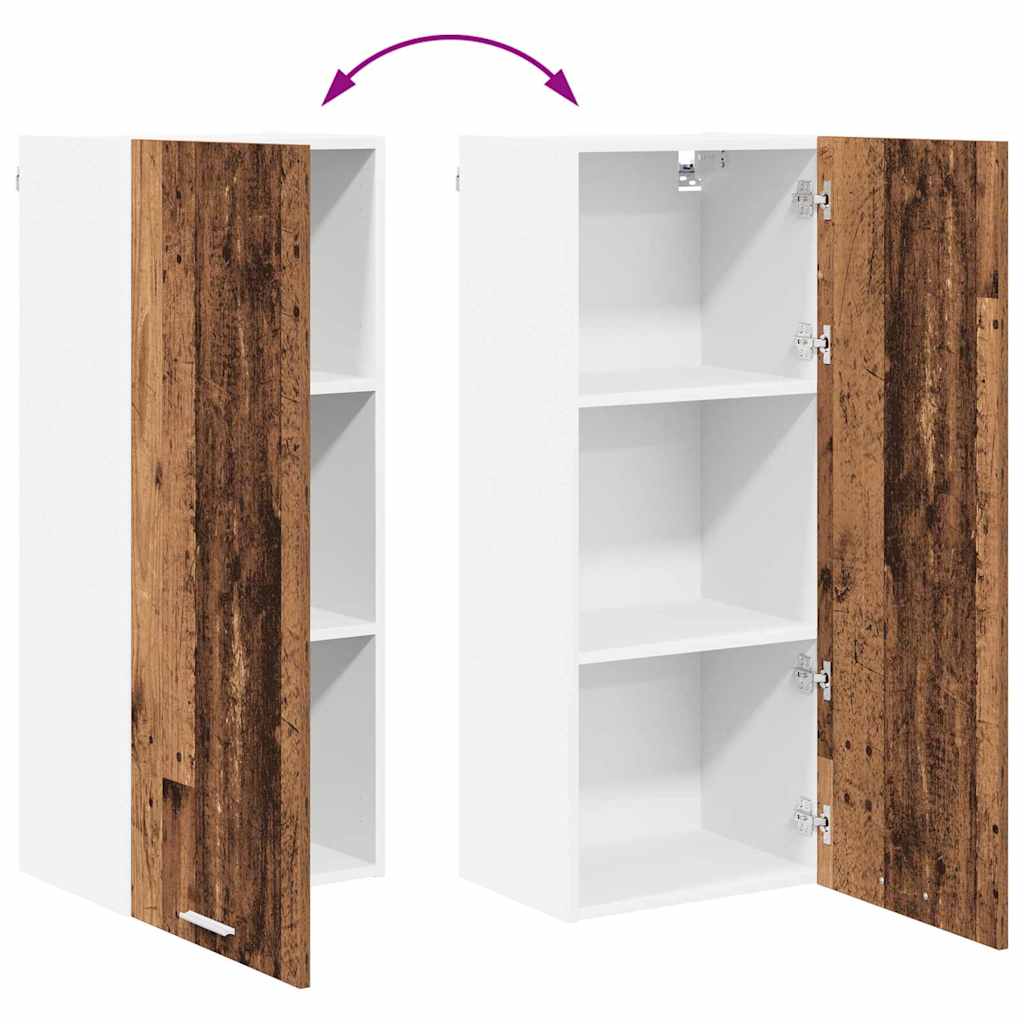 vidaXL Hängeschrank mit Tür Altholz 40 x 31 x 100 cm Holzwerkstoff