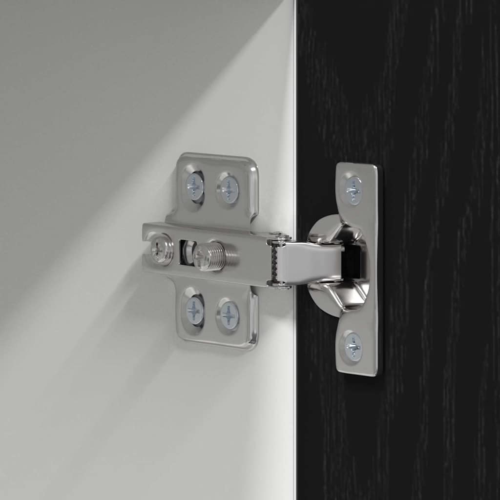 Hängeschrank mit Tür Schwarze Eiche und Weiß 50 x 31 x 100 cm