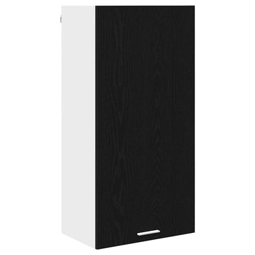 vidaXL Hängeschrank mit Tür Schwarze Eiche und Weiß 50 x 31 x 100 cm