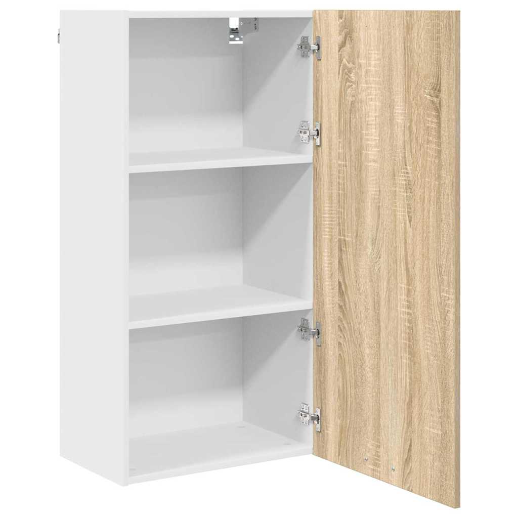vidaXL Armoire murale avec porte Chêne Sonoma et blanc 50 x 31 x 100 cm
