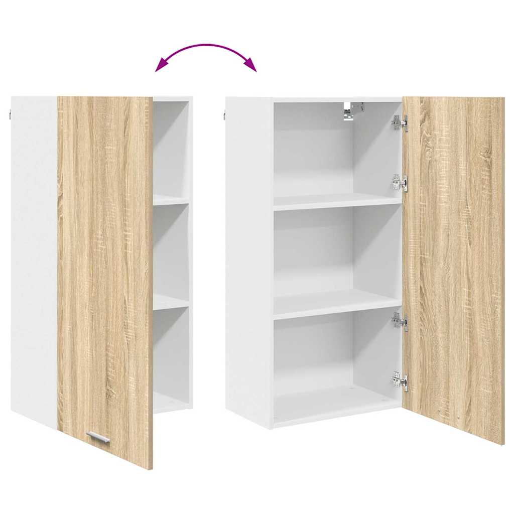 vidaXL Armoire murale avec porte Chêne Sonoma et blanc 50 x 31 x 100 cm