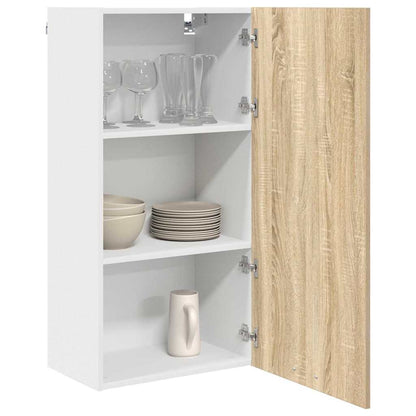 vidaXL Armoire murale avec porte Chêne Sonoma et blanc 50 x 31 x 100 cm