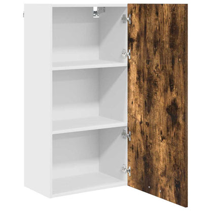 vidaXL Meuble haut Chêne fumé et blanc 50 x 31 x 100 cm