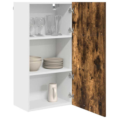 vidaXL Meuble haut Chêne fumé et blanc 50 x 31 x 100 cm