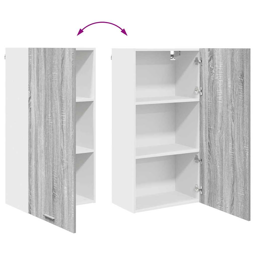 vidaXL Hängeschrank mit Speicher Grau Sonoma und Weiß 50 x 31 x 100 cm