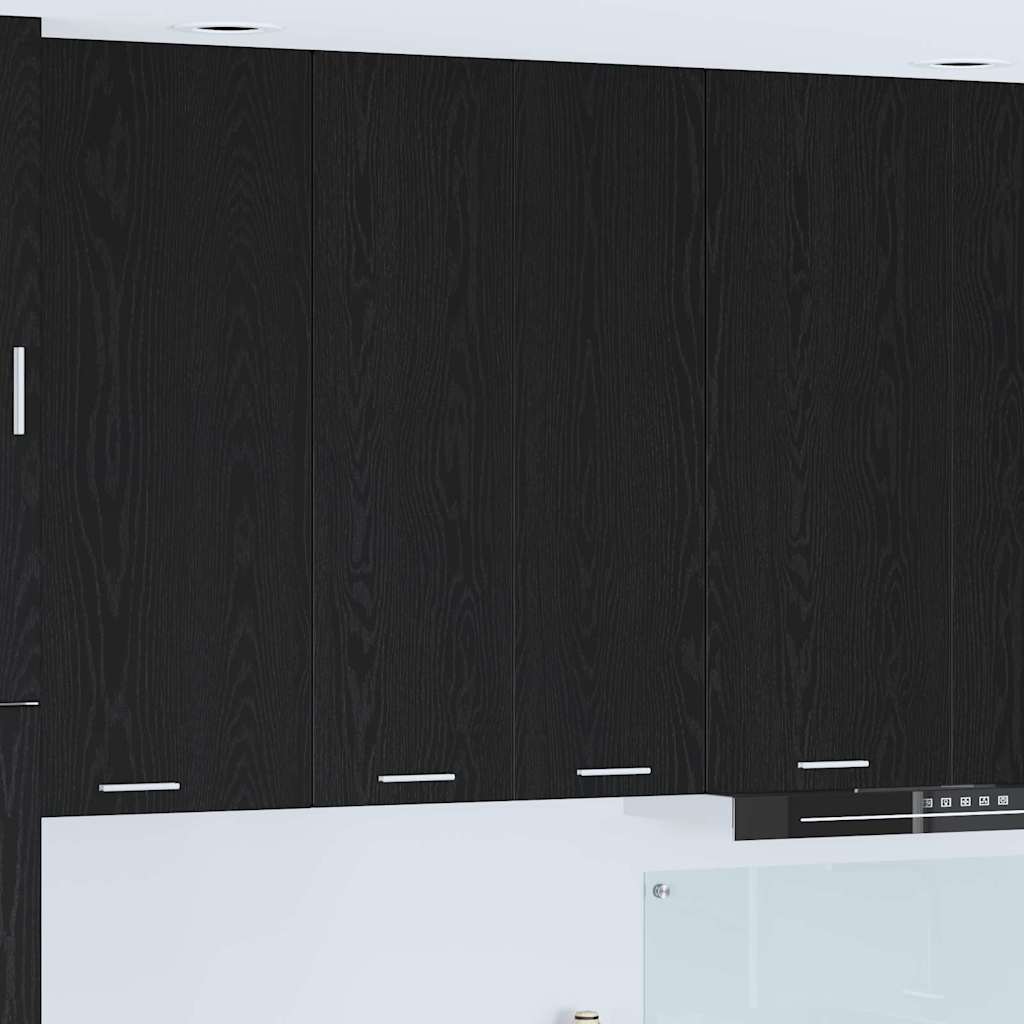vidaXL Meuble haut de rangement noir aspect chêne 60 x 31 x 100 cm