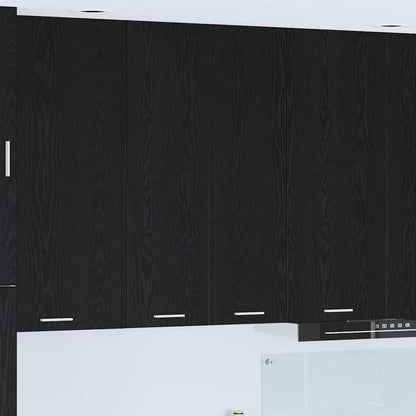 vidaXL Meuble haut de rangement noir aspect chêne 60 x 31 x 100 cm