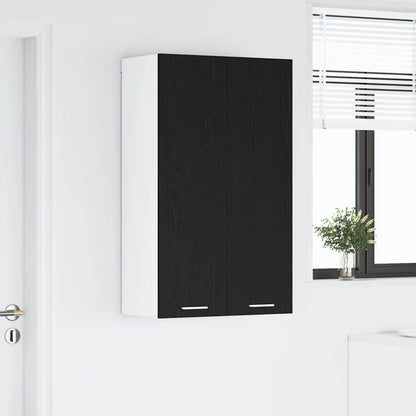 vidaXL Meuble haut de rangement noir aspect chêne 60 x 31 x 100 cm