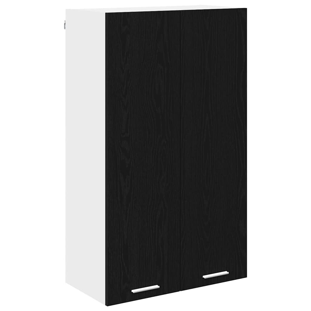 vidaXL Meuble haut de rangement noir aspect chêne 60 x 31 x 100 cm
