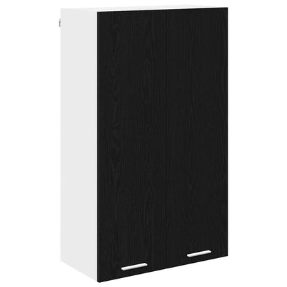 vidaXL Meuble haut de rangement noir aspect chêne 60 x 31 x 100 cm