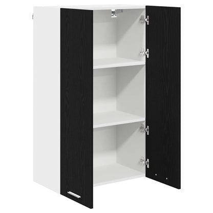 vidaXL Meuble haut de rangement noir aspect chêne 60 x 31 x 100 cm