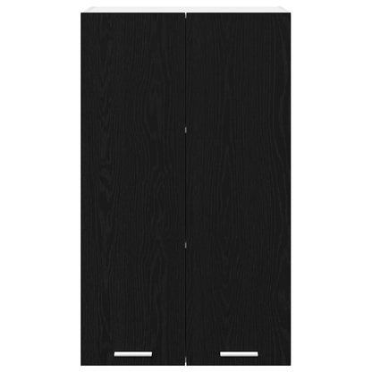 vidaXL Meuble haut de rangement noir aspect chêne 60 x 31 x 100 cm