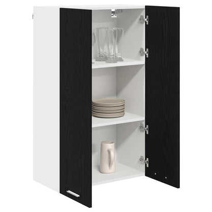vidaXL Meuble haut de rangement noir aspect chêne 60 x 31 x 100 cm