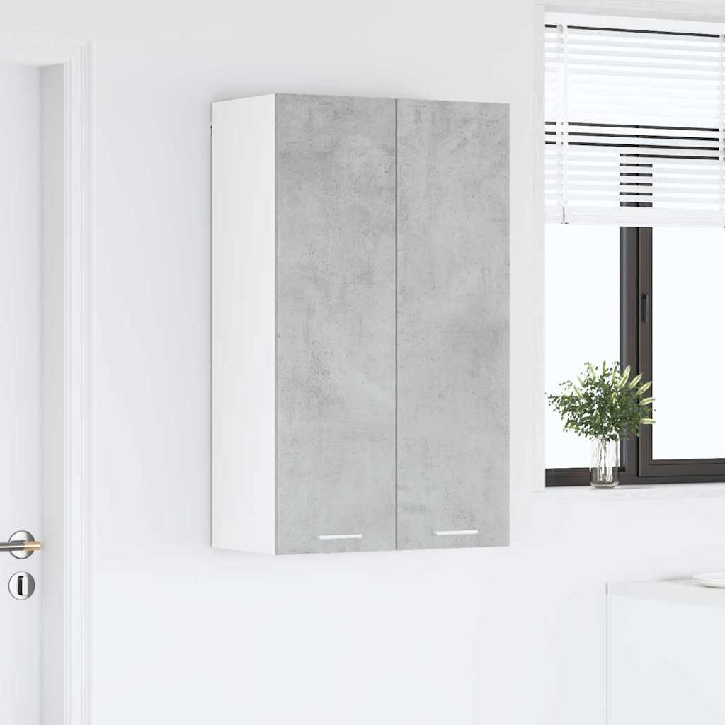 vidaXL Hängeschrank mit Tür Beton Grau 60 x 31 x 100 cm Holzwerkstoff