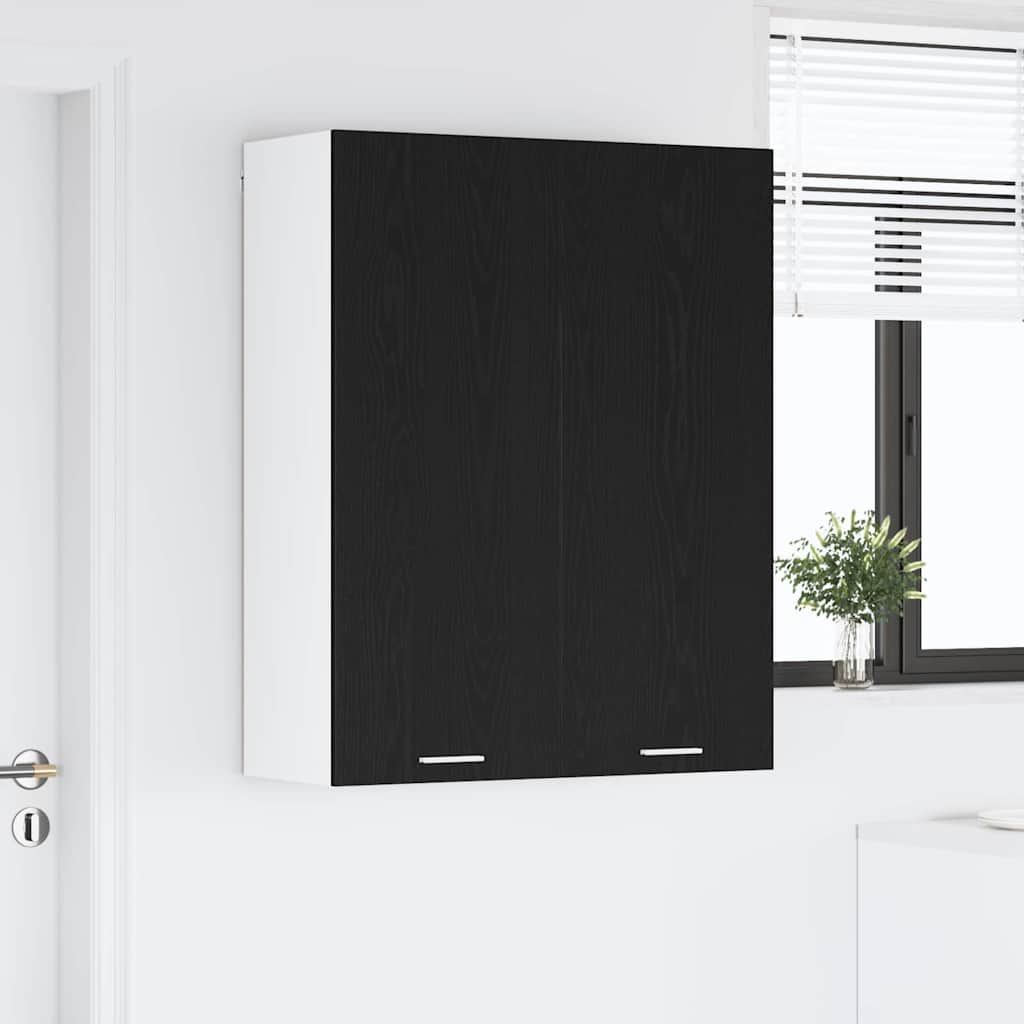 vidaXL Hängeschrank mit Speicher Schwarz Eichen-Optik 80 x 31 x 100 cm