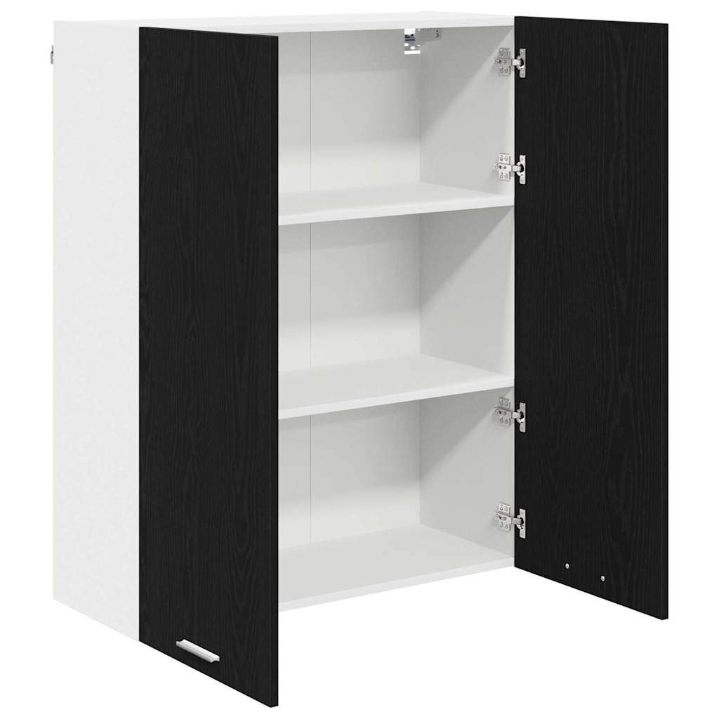 vidaXL Hängeschrank mit Speicher Schwarz Eichen-Optik 80 x 31 x 100 cm