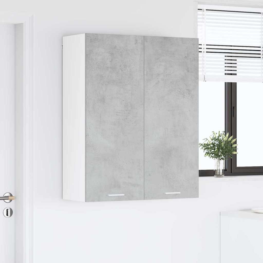 vidaXL Hängeschrank mit Tür Beton Grau 80 x 31 x 100 cm Holzwerkstoff