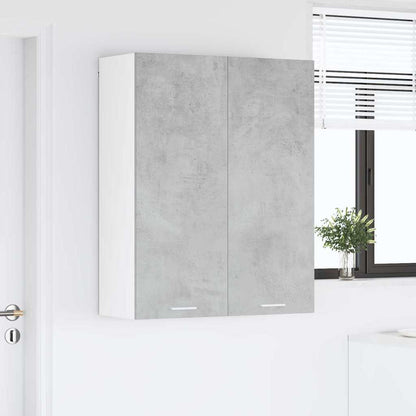vidaXL Hängeschrank mit Tür Beton Grau 80 x 31 x 100 cm Holzwerkstoff