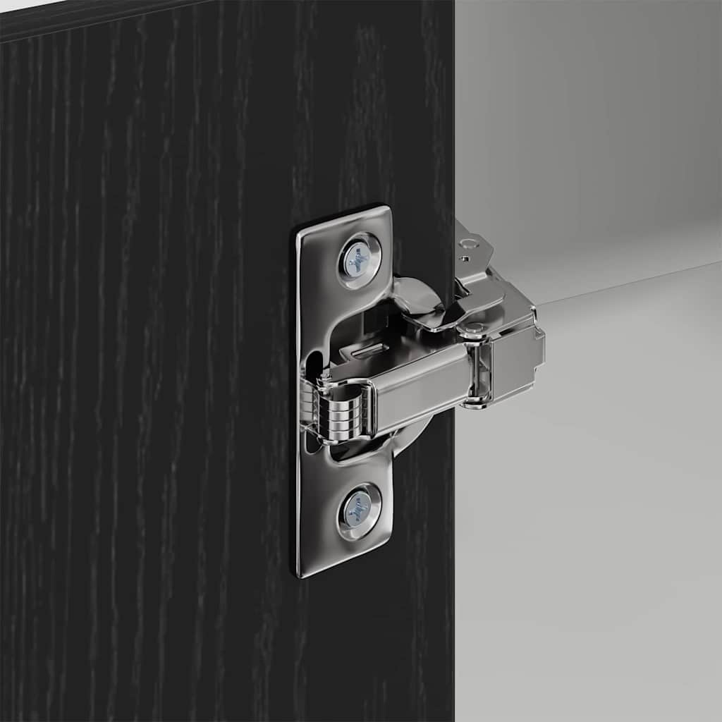 vidaXL Hängeschrank mit Tür Schwarze Eiche und Weiß 57 x 57 x 100 cm