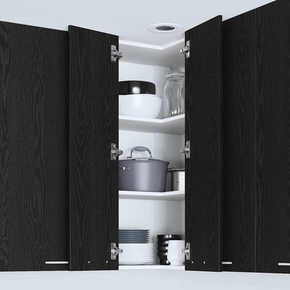 vidaXL Hängeschrank mit Tür Schwarze Eiche und Weiß 57 x 57 x 100 cm