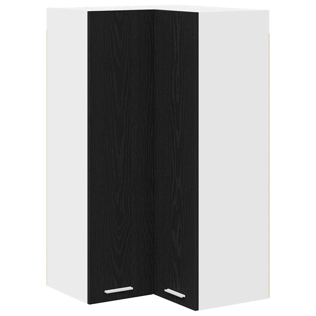 vidaXL Hängeschrank mit Tür Schwarze Eiche und Weiß 57 x 57 x 100 cm