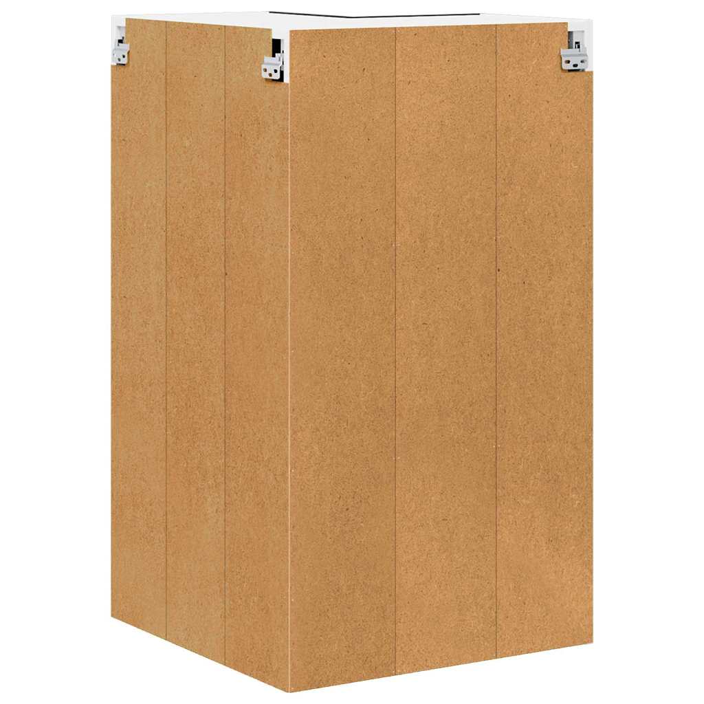 vidaXL Hängeschrank mit Tür Schwarze Eiche und Weiß 57 x 57 x 100 cm