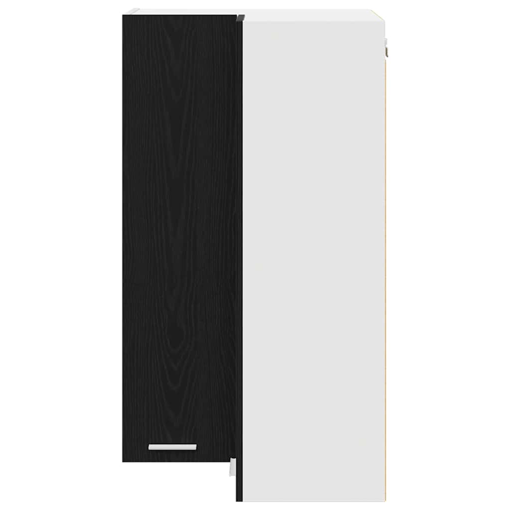 vidaXL Hängeschrank mit Tür Schwarze Eiche und Weiß 57 x 57 x 100 cm