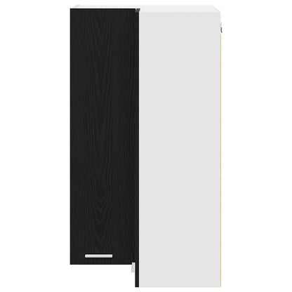 vidaXL Hängeschrank mit Tür Schwarze Eiche und Weiß 57 x 57 x 100 cm