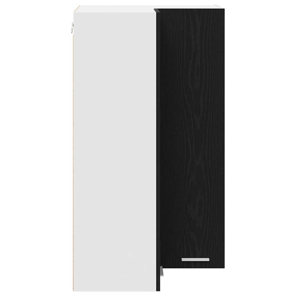 vidaXL Hängeschrank mit Tür Schwarze Eiche und Weiß 57 x 57 x 100 cm