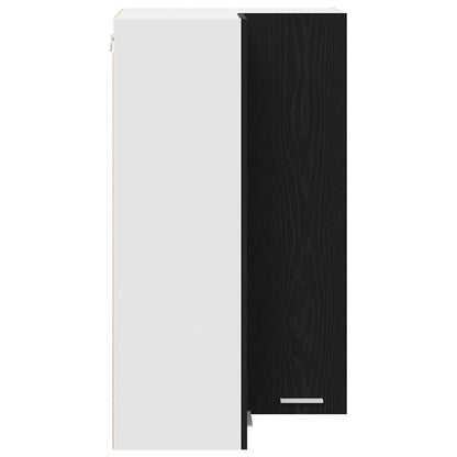 vidaXL Hängeschrank mit Tür Schwarze Eiche und Weiß 57 x 57 x 100 cm