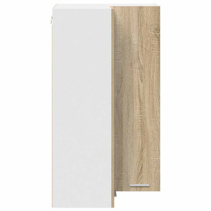 vidaXL Hängeschrank mit Tür Sonoma-Eiche und Weiß 57 x 57 x 100 cm
