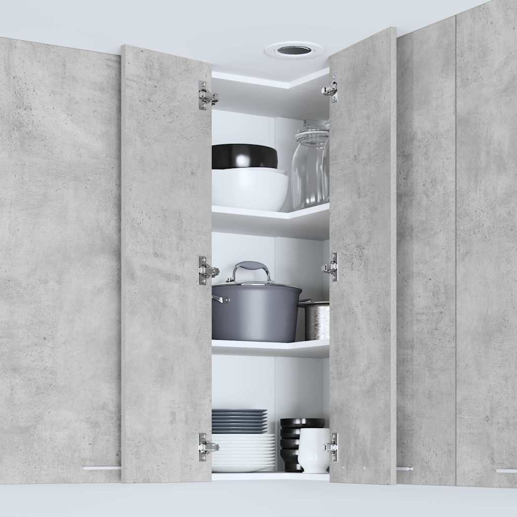 vidaXL Hängeschrank Betongrau und Weiß 57 x 57 x 100 cm Holzwerkstoff