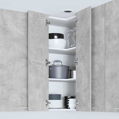 vidaXL Hängeschrank Betongrau und Weiß 57 x 57 x 100 cm Holzwerkstoff