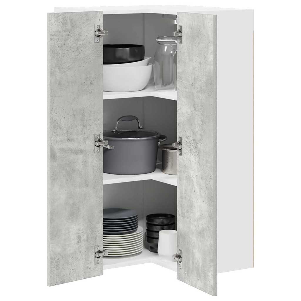 vidaXL Hängeschrank Betongrau und Weiß 57 x 57 x 100 cm Holzwerkstoff