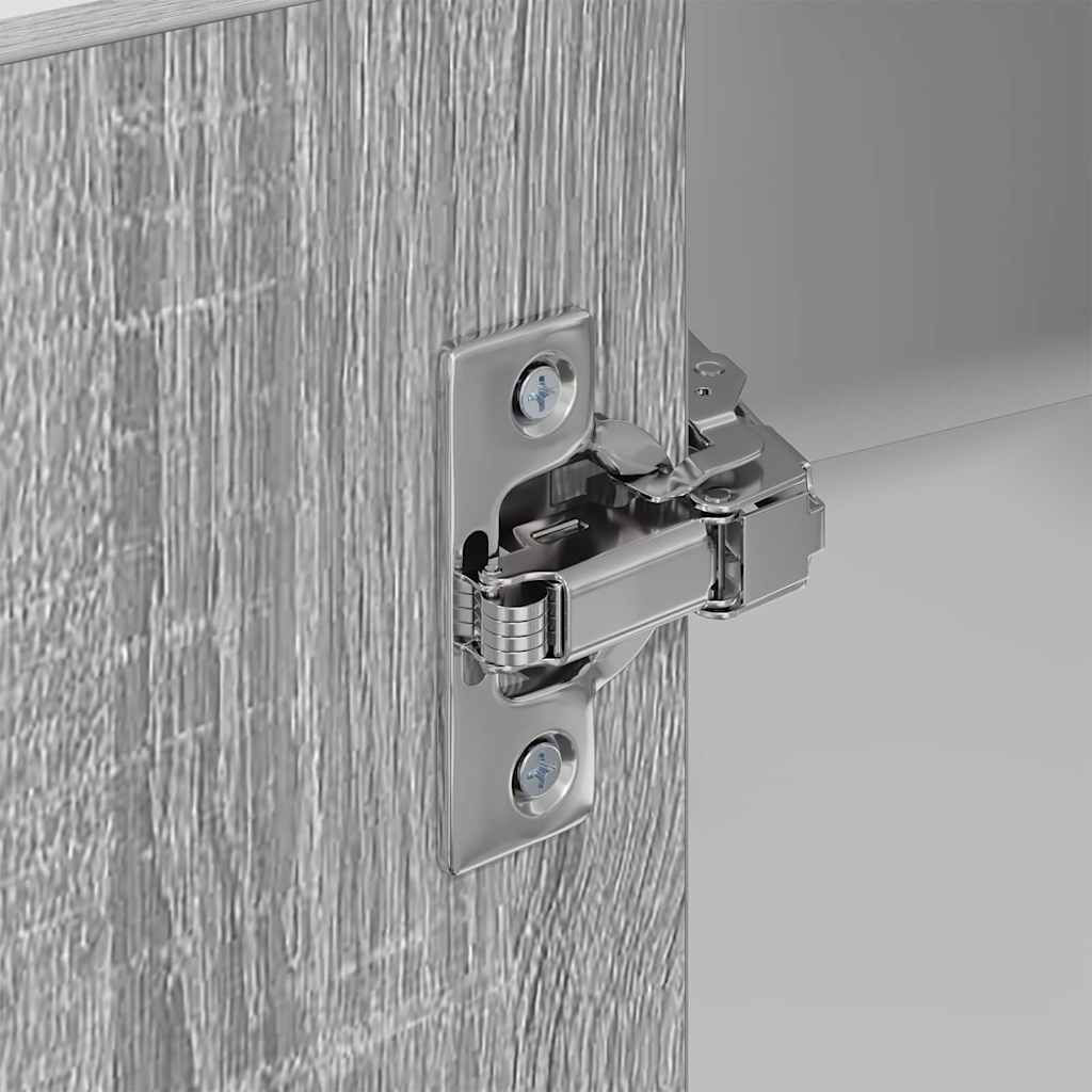 Hängeschrank mit Speicher Grau Sonoma und Weiß 57 x 57 x 100 cm