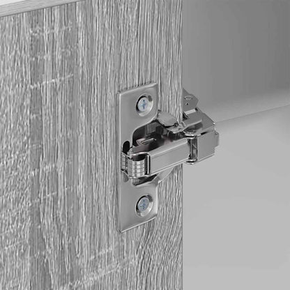 Hängeschrank mit Speicher Grau Sonoma und Weiß 57 x 57 x 100 cm