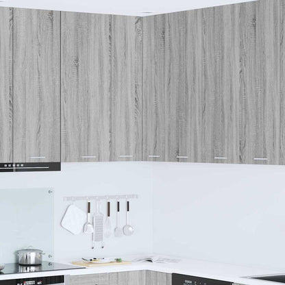 Hängeschrank mit Speicher Grau Sonoma und Weiß 57 x 57 x 100 cm