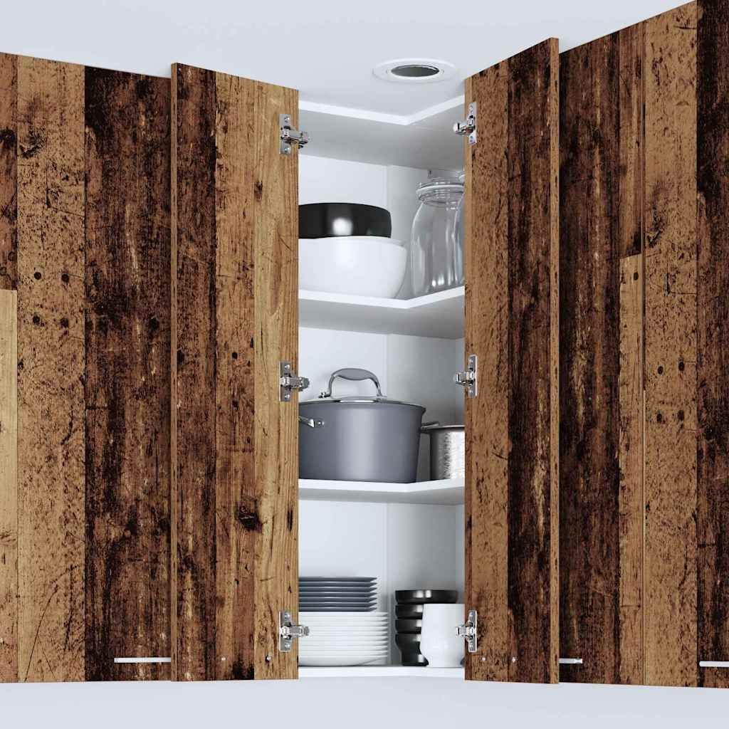 vidaXL Hängeschrank Altes Holz und Weiß 57 x 57 x 100 cm Holzwerkstoff