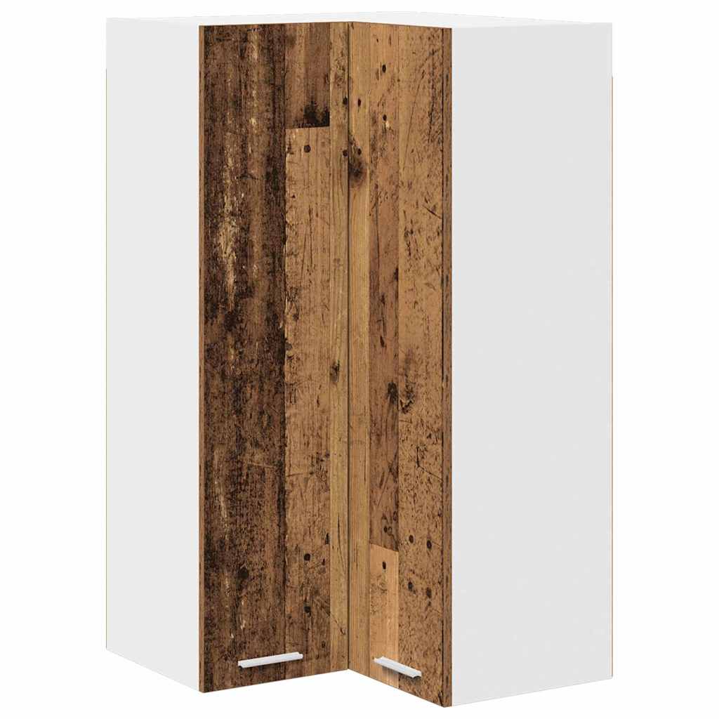 vidaXL Hängeschrank Altes Holz und Weiß 57 x 57 x 100 cm Holzwerkstoff