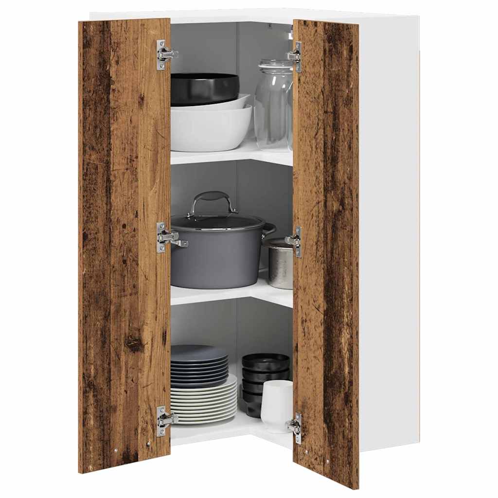 vidaXL Hängeschrank Altes Holz und Weiß 57 x 57 x 100 cm Holzwerkstoff