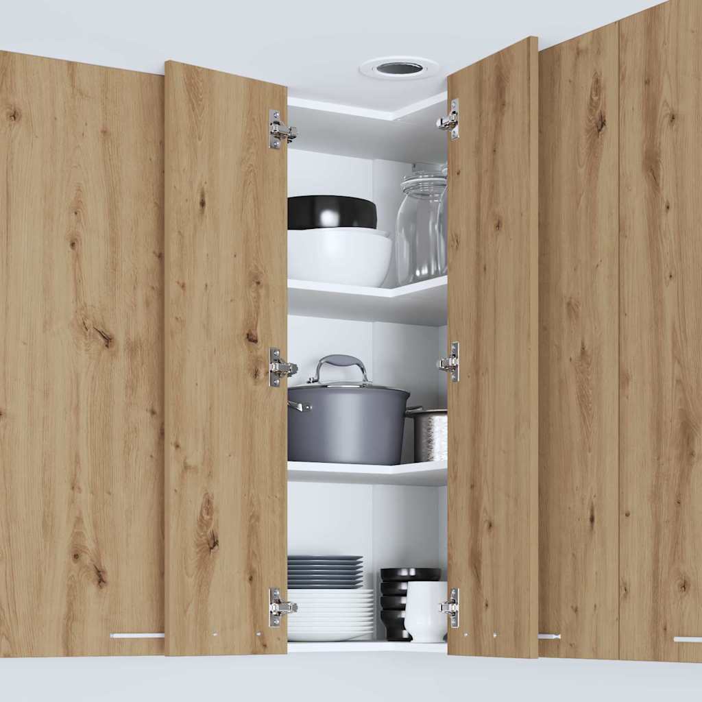 Hängeschrank mit Tür Artisan-Eiche und Weiß 57 x 57 x 100 cm